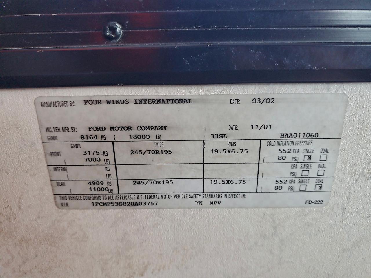 Ford Motorhome Super Duty Stripped Chassis Image 4